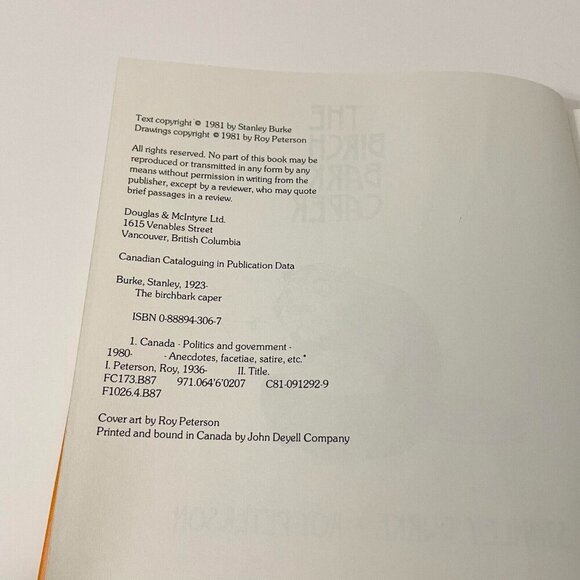 Vtg 1981 The Birch Bark Caper Book by Stanley Burke Roy Peterson - Picture 9 of 16
